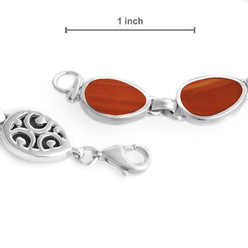 BOMA*GENUINE AGATES BRACELET SOLID 925 S/SILVER